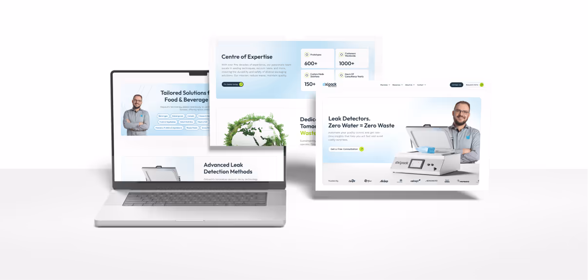 Oxipack website and brand system